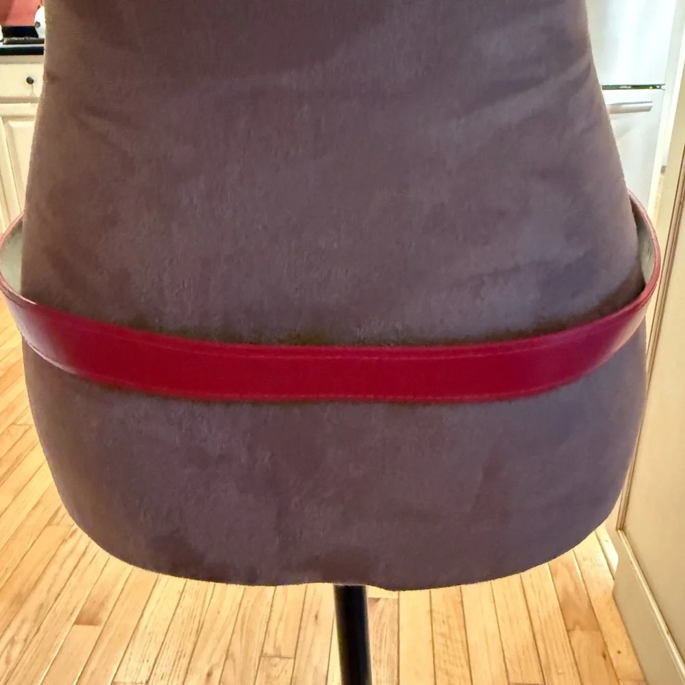 VTG Red Leather Belt with Silver Buckle Western Yellowstone rodeo ranch